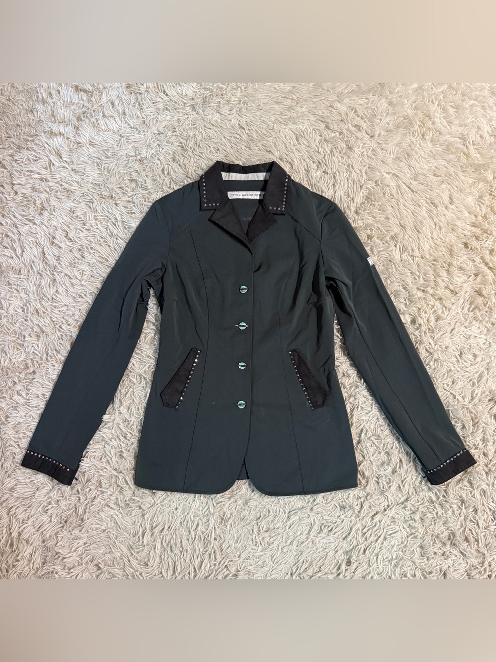 Women’s Size IT44 Grey Animo Donna Horseback Riding Show Coat. Good Condition.